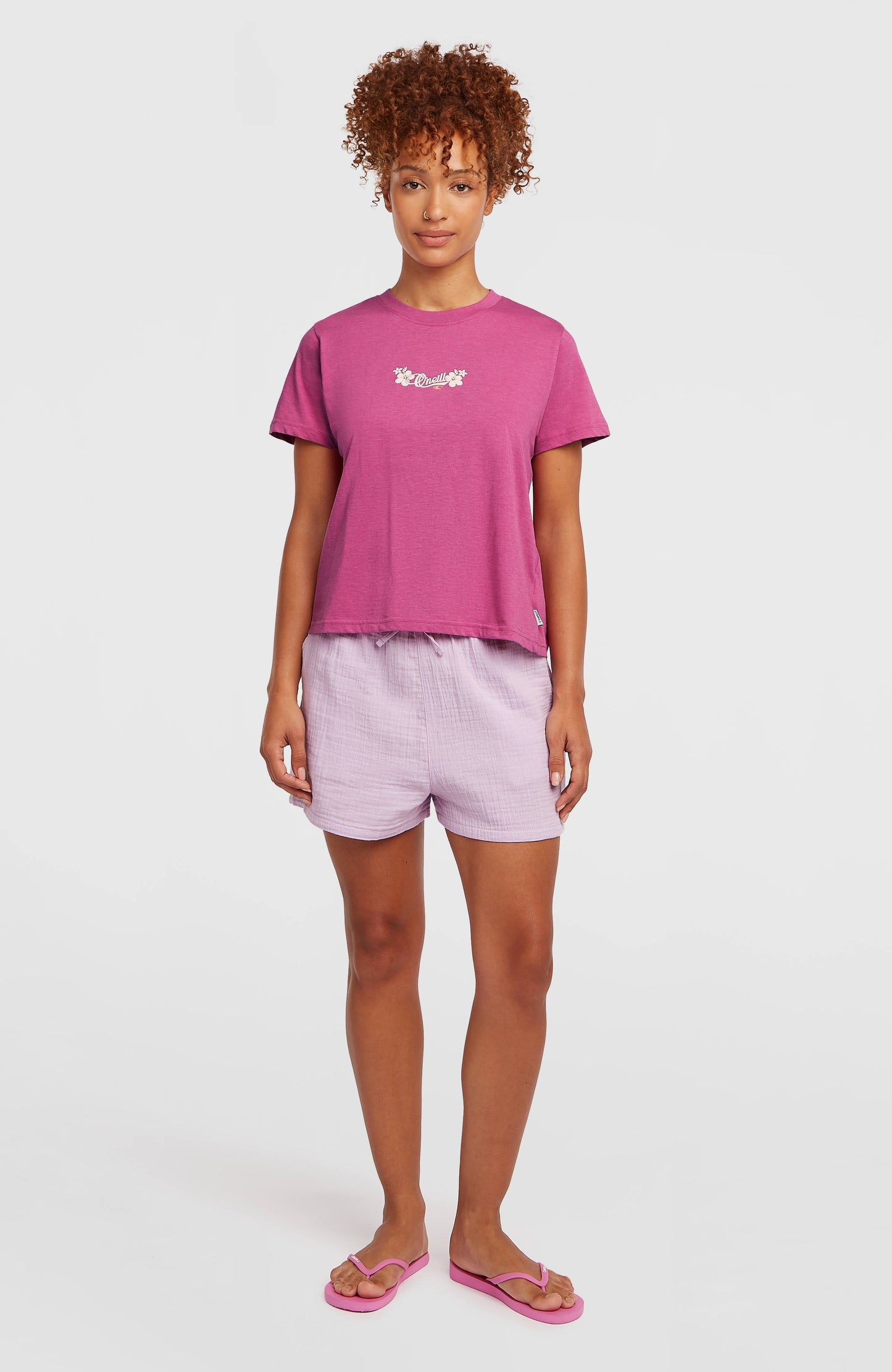 Essentials Script T-Shirt Women Electric Fuschia