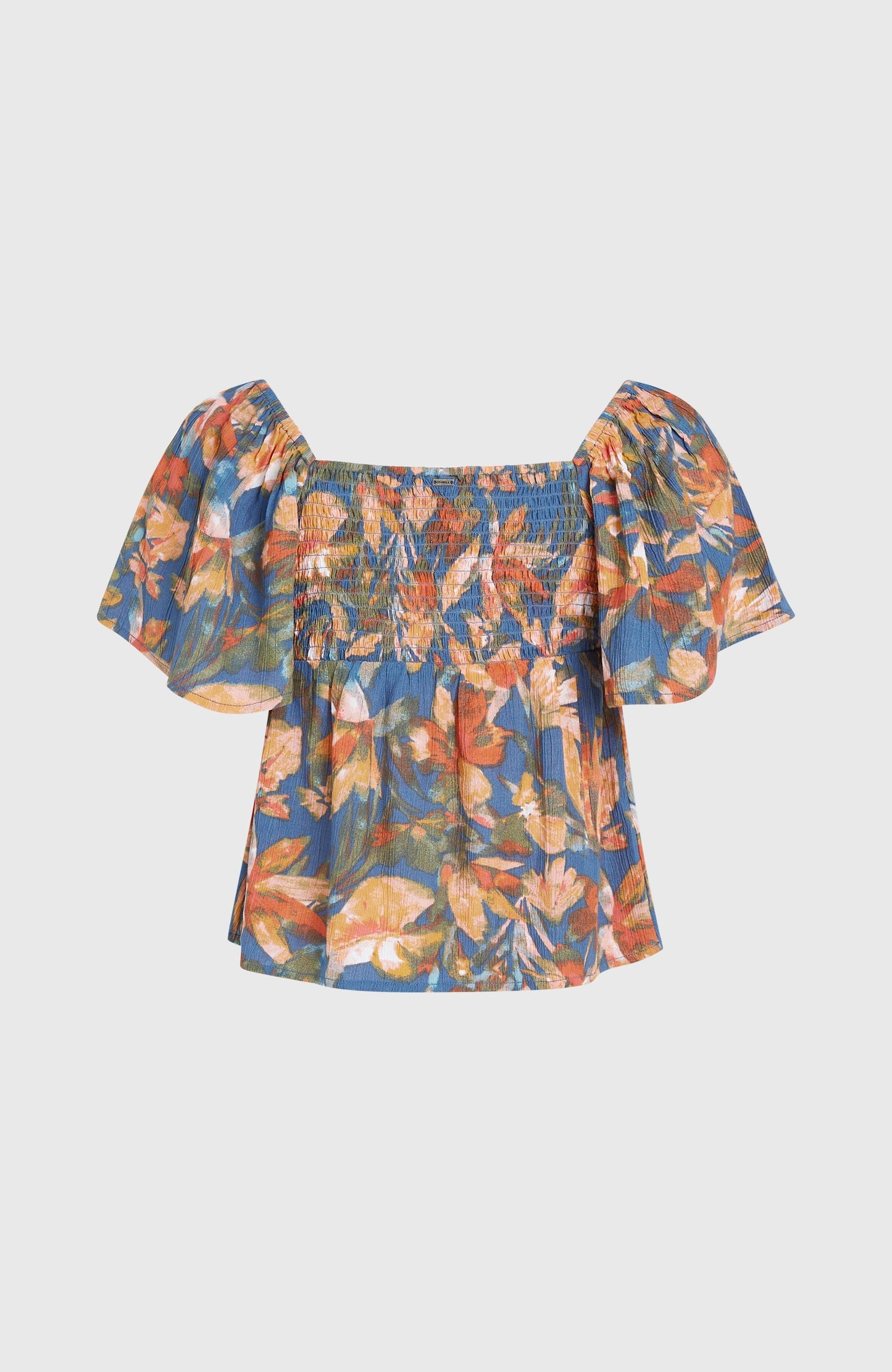 Huges Woven Top Women Blue Painted Tropics