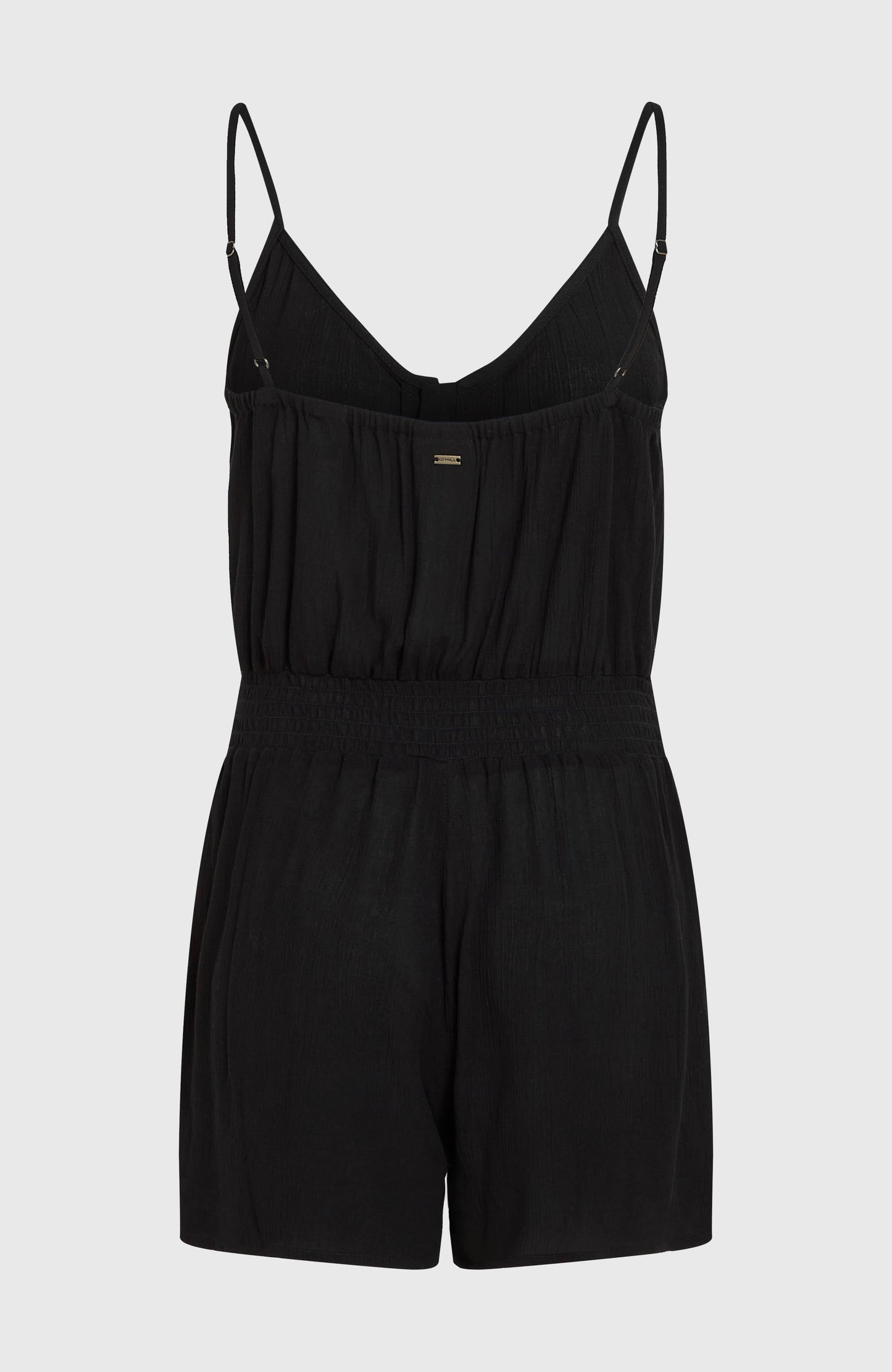 Thin Strap Buttoned Romper Women Black Out