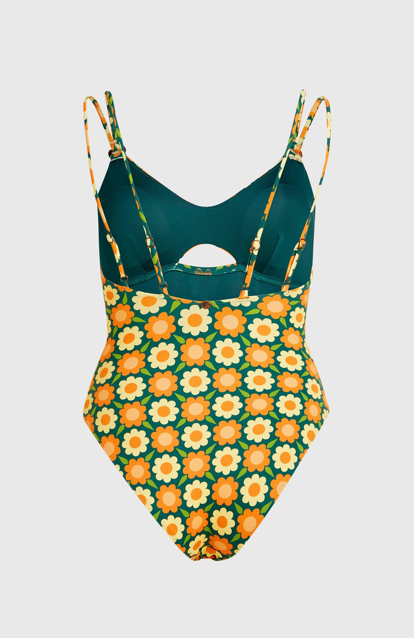 O'Riginals Swimsuit Women Green Retro Flower