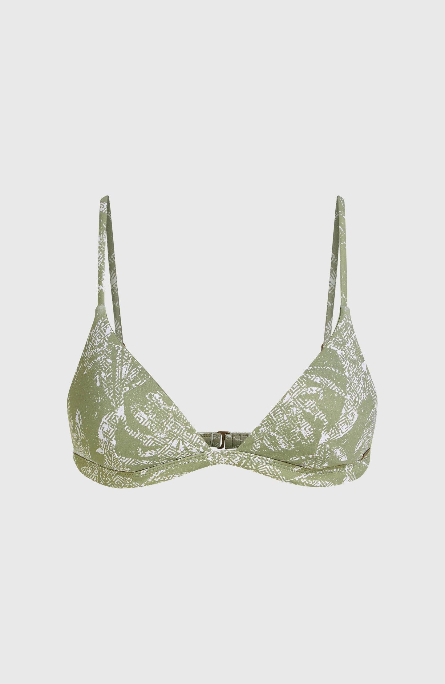Seaside Tri Bikini Top Women Green Textured Jungle