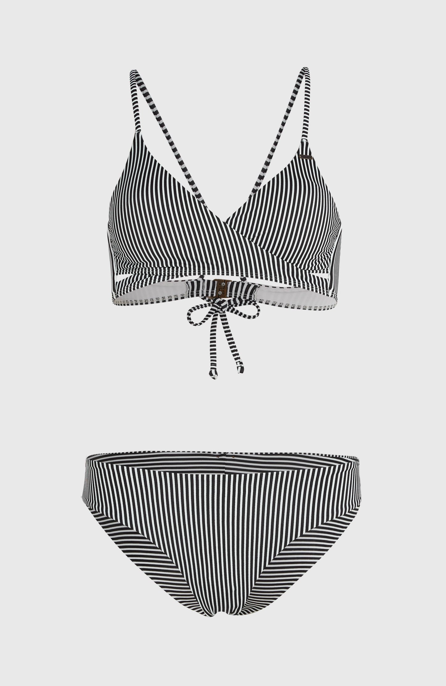 Essentials Baay Maoi Bikini Set Women Black Simple Stripe