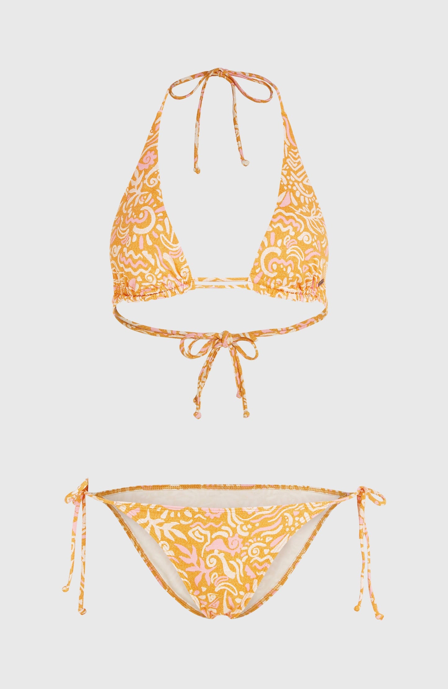 Women Of The Wave Mother Maracas Bikini Set Women Orange Abstract Wave