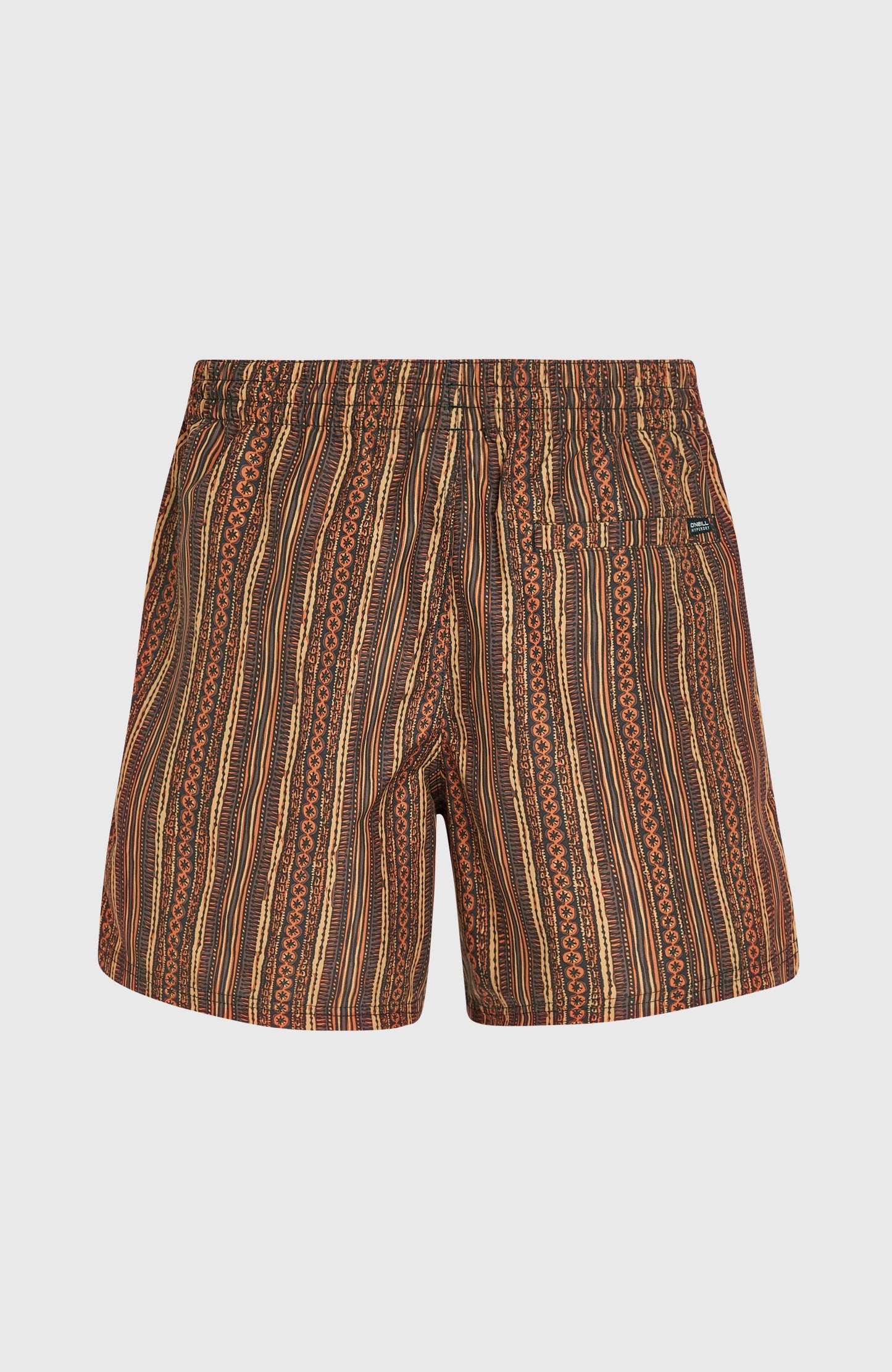 Cali Print 15'' Swim Shorts Men Orange Pressed Lines