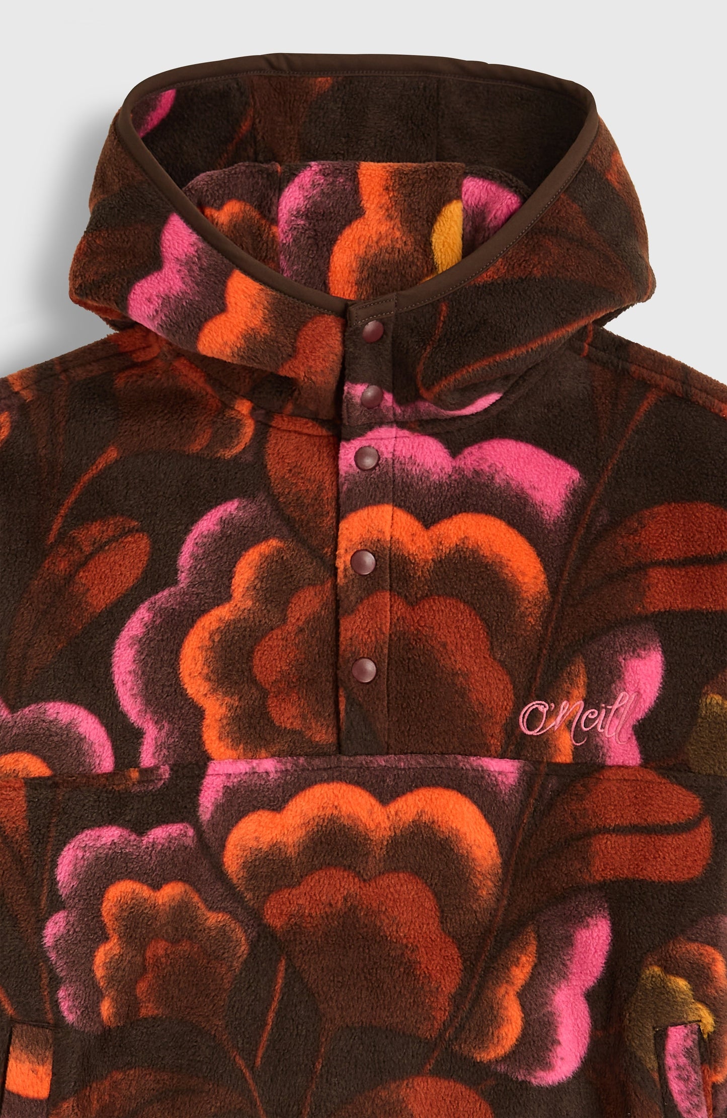 Superfleece Half-Zip Hoodie Kids Brown Originals Flower