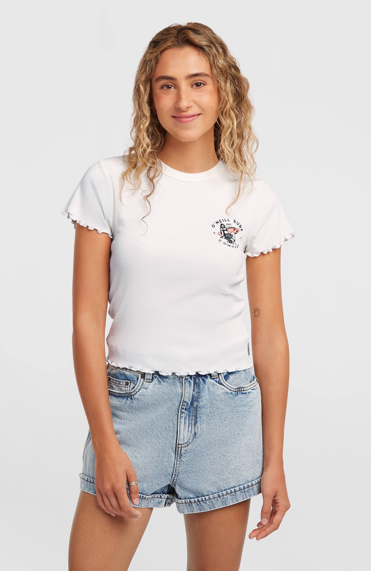 O'Neill Rib T-Shirt Women Snow White