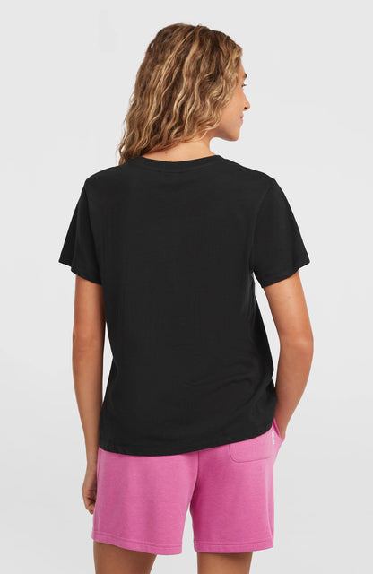 Front Print T-Shirt Women Black Out