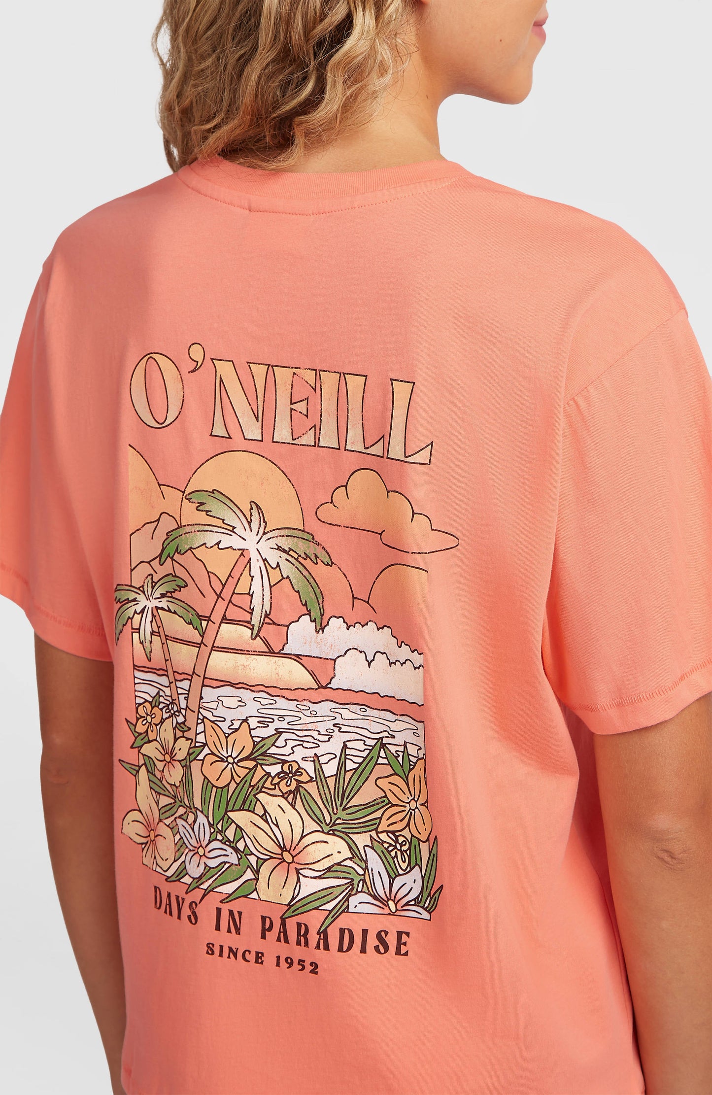 O’Neill Boxy Back Print T-Shirt Women Funky Peach