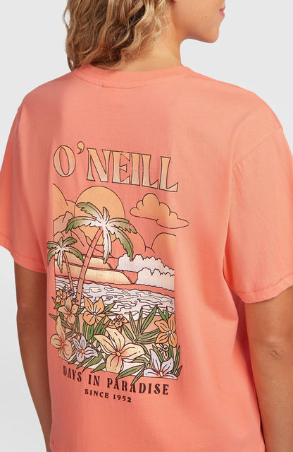 O’Neill Boxy Back Print T-Shirt Women Funky Peach