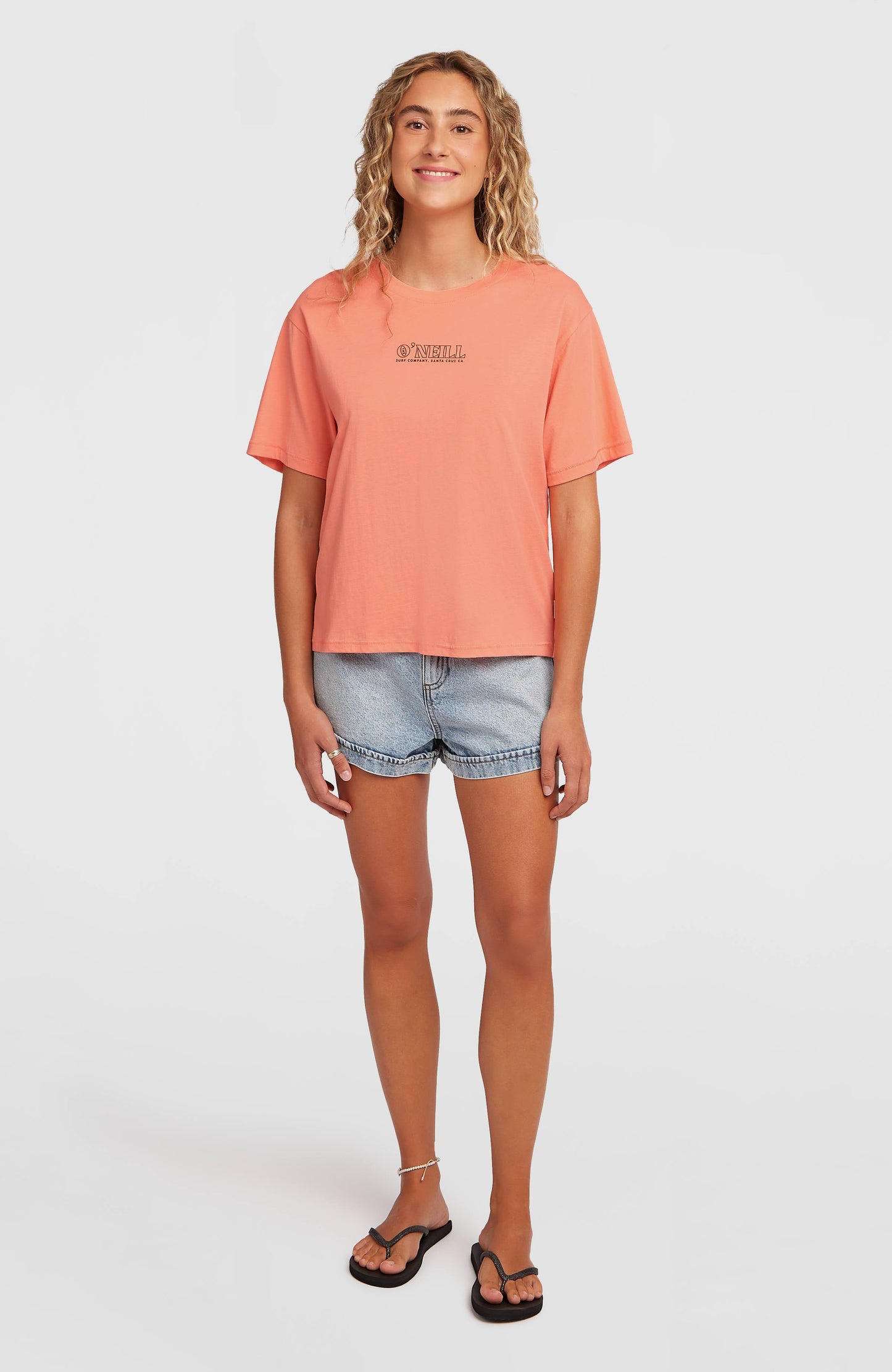 O’Neill Boxy Back Print T-Shirt Women Funky Peach