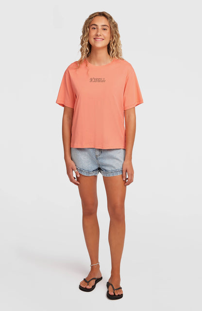 O’Neill Boxy Back Print T-Shirt Women Funky Peach