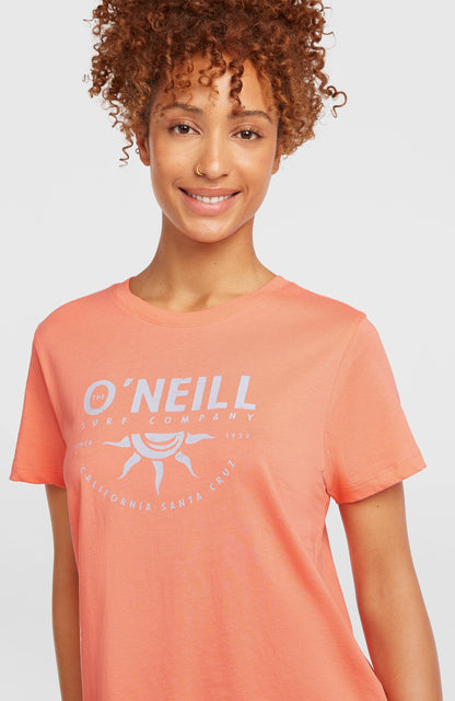 Front Print T-Shirt Women Funky Peach