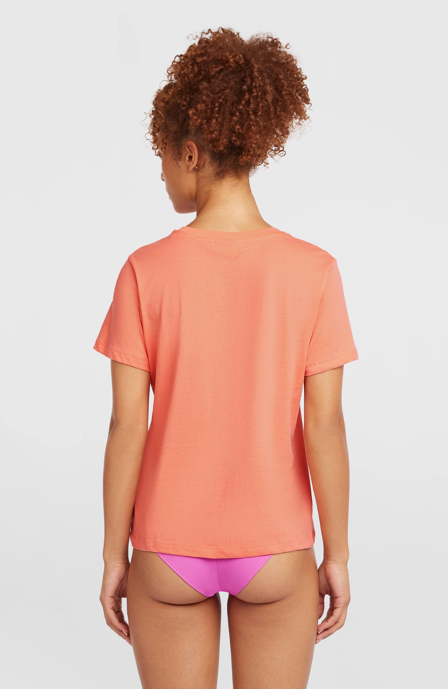 Front Print T-Shirt Women Funky Peach