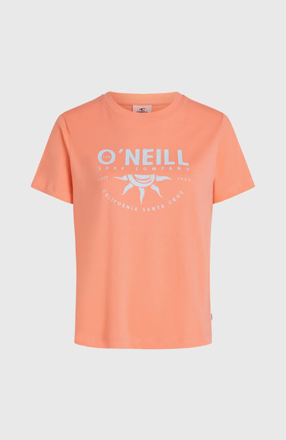 Front Print T-Shirt Women Funky Peach