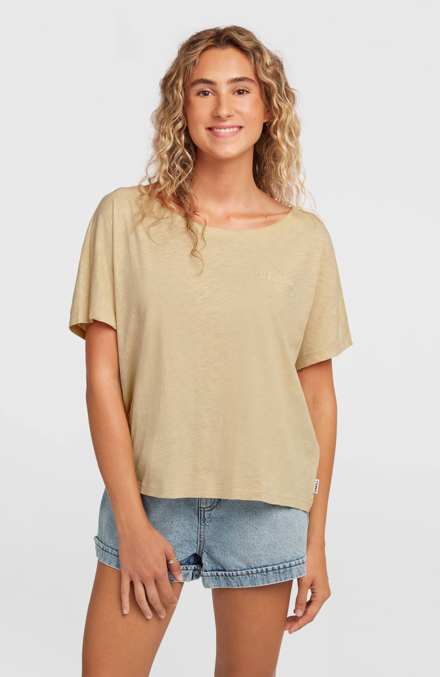 Essentials O'Neill Script Scoop Neck T-Shirt Women Cocoa Sand