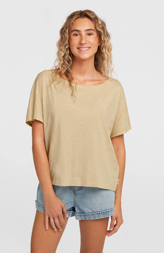 Essentials O'Neill Script Scoop Neck T-Shirt Women Cocoa Sand