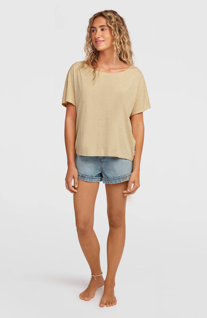 Essentials O'Neill Script Scoop Neck T-Shirt Women Cocoa Sand