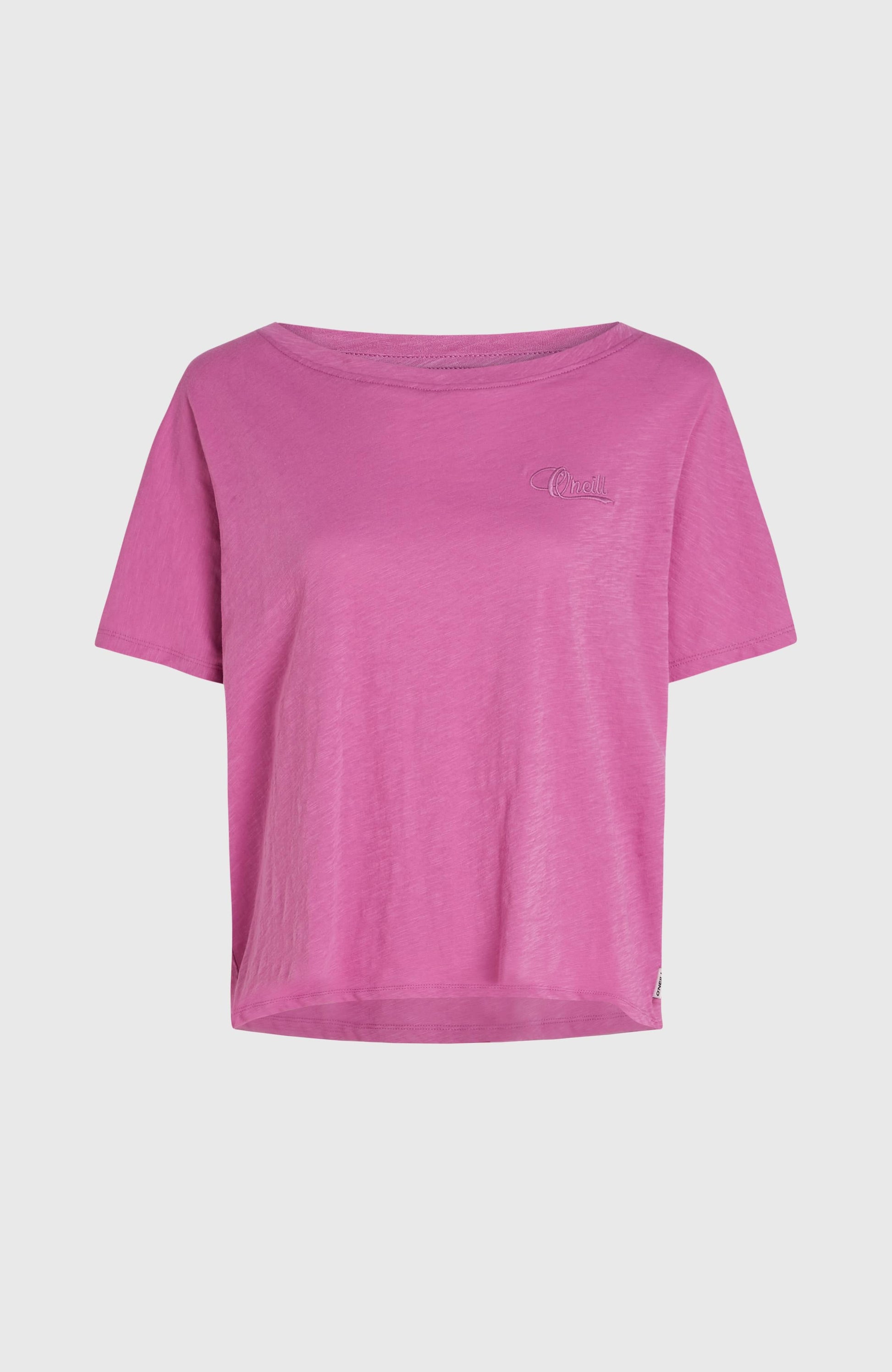 Essentials O'Neill Script Scoop Neck T-Shirt Women Electric Fuschia