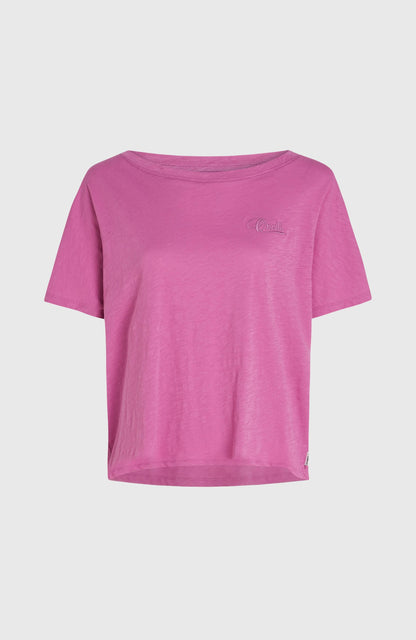 Essentials O'Neill Script Scoop Neck T-Shirt Women Electric Fuschia