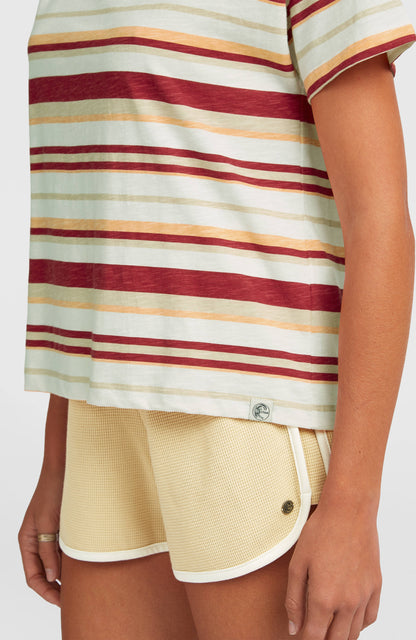 O'Riginals Boxy Stripe T-Shirt Women Beige Originals tee stripe