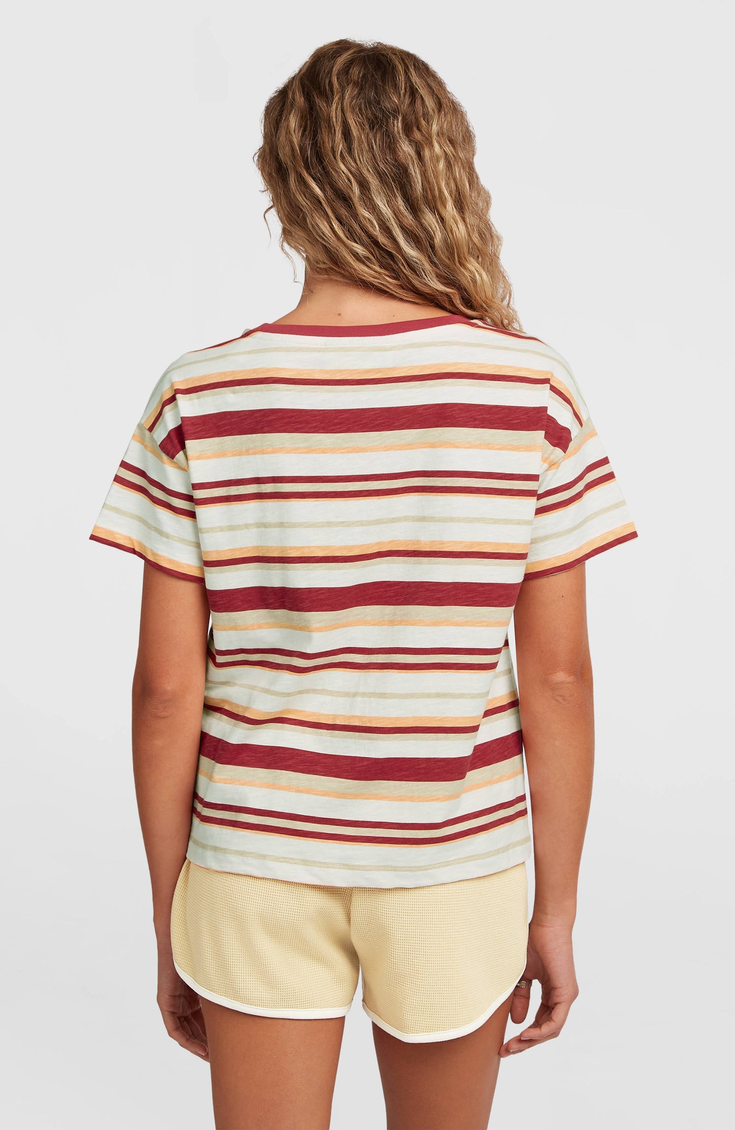 O'Riginals Boxy Stripe T-Shirt Women Beige Originals tee stripe