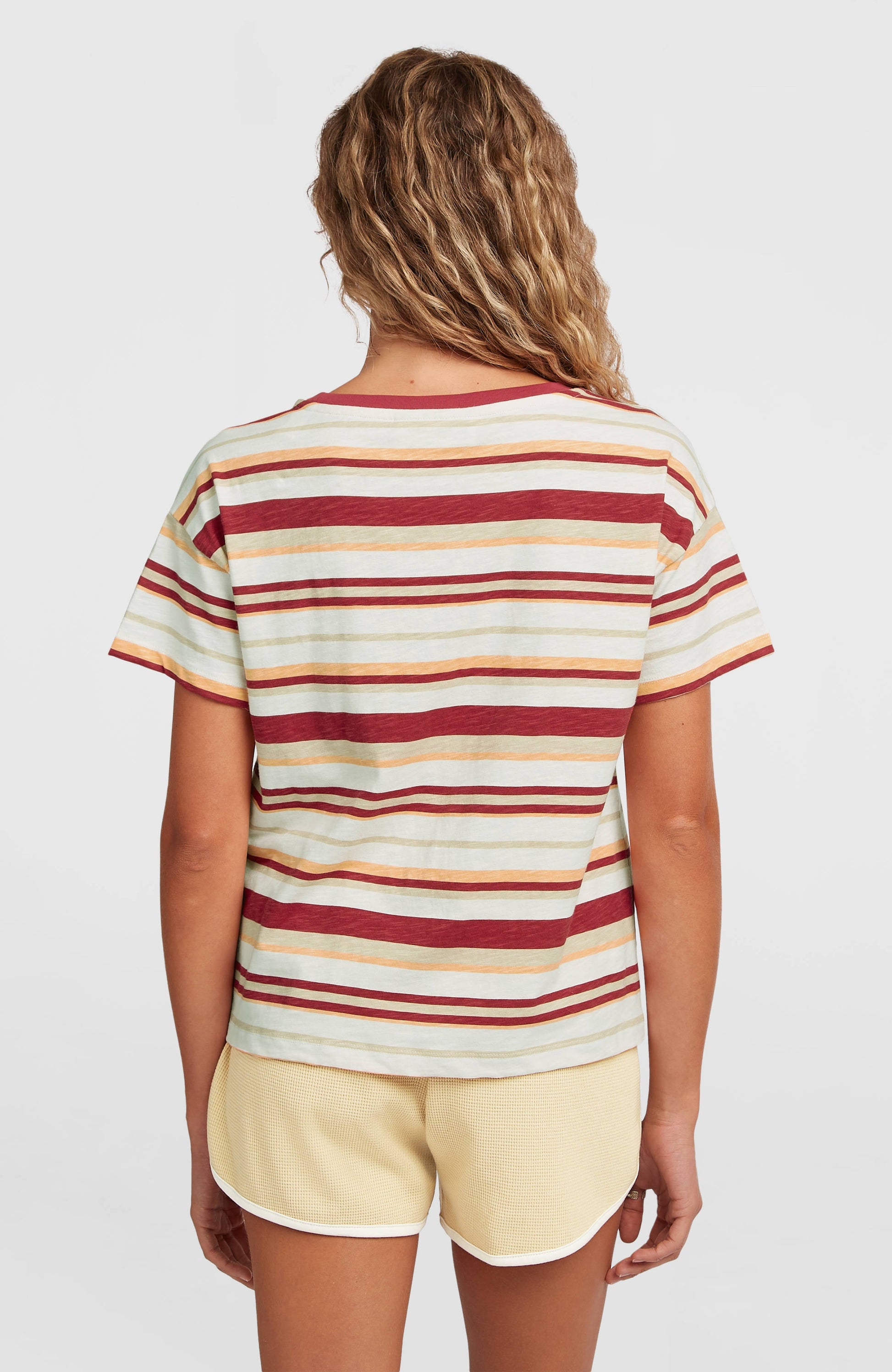 O'Riginals Boxy Stripe T-Shirt Women Beige Originals tee stripe