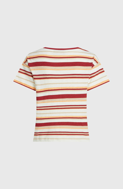 O'Riginals Boxy Stripe T-Shirt Women Beige Originals tee stripe