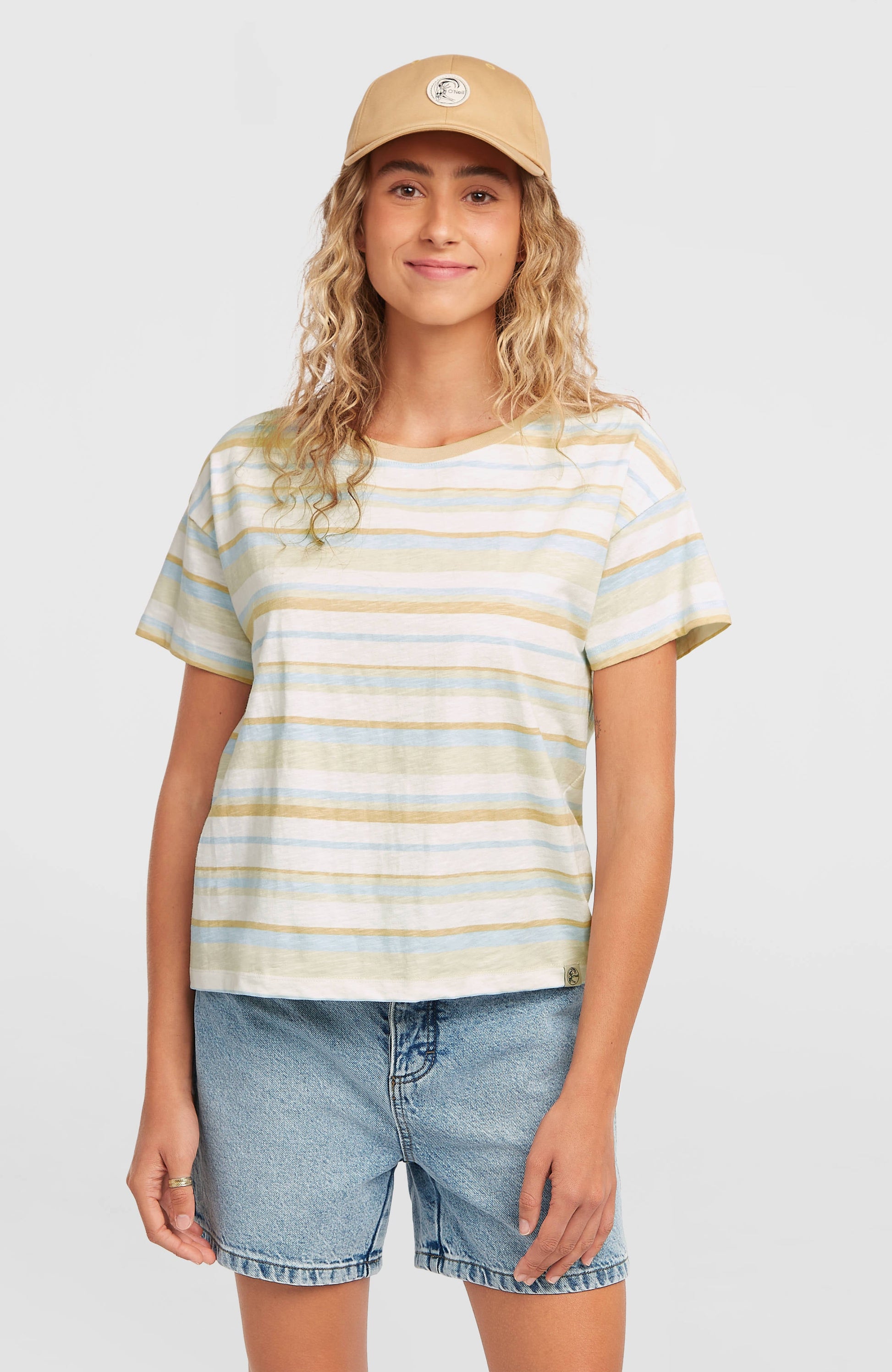 O'Riginals Boxy Stripe T-Shirt Women Blue Originals tee stripe