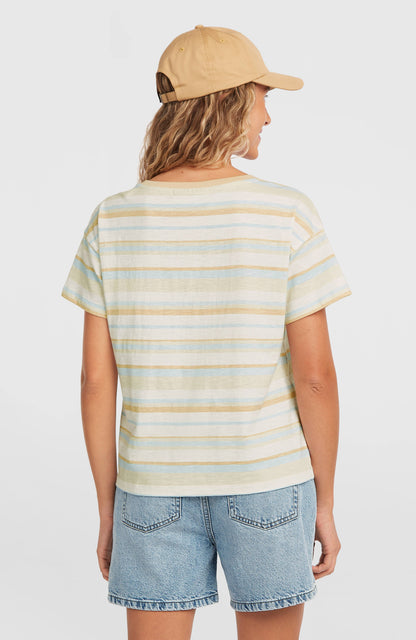 O'Riginals Boxy Stripe T-Shirt Women Blue Originals tee stripe