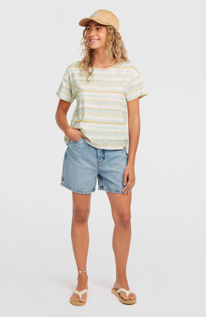 O'Riginals Boxy Stripe T-Shirt Women Blue Originals tee stripe