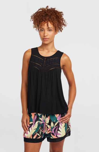 Essentials Tokeena Embroidery Tank Women Black Out