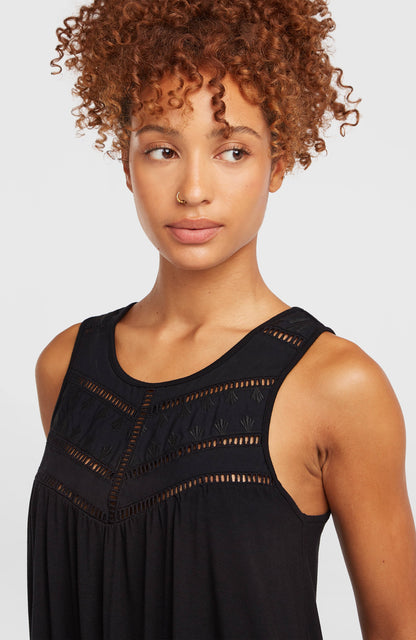 Essentials Tokeena Embroidery Tank Women Black Out