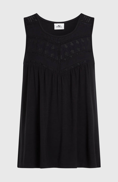 Essentials Tokeena Embroidery Tank Women Black Out