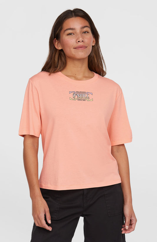 Summer Musthaves Back Print T-Shirt Women Coral Pop