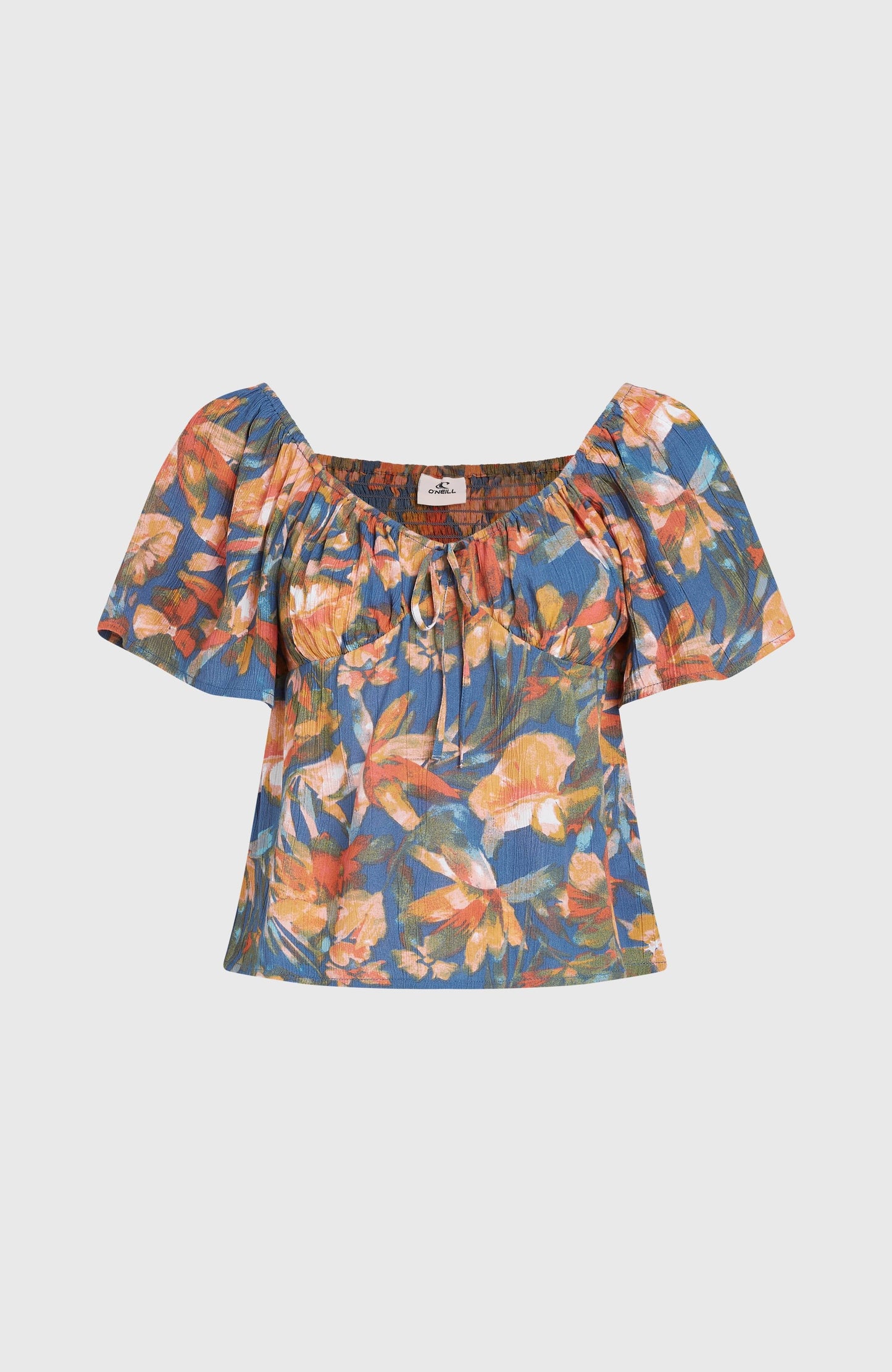Huges Woven Top Women Blue Painted Tropics