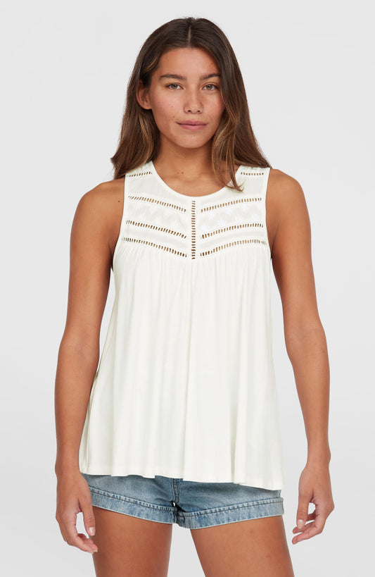 Essentials Tokeena Embroidery Tank Women Snow White