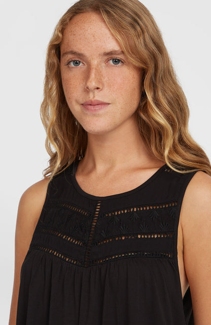 Essentials Tokeena Embroidery Tank Women Black Out