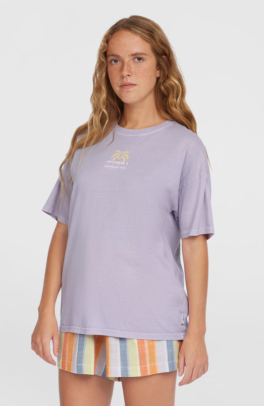 Beach Vintage T-Shirt Women Purple Gleam