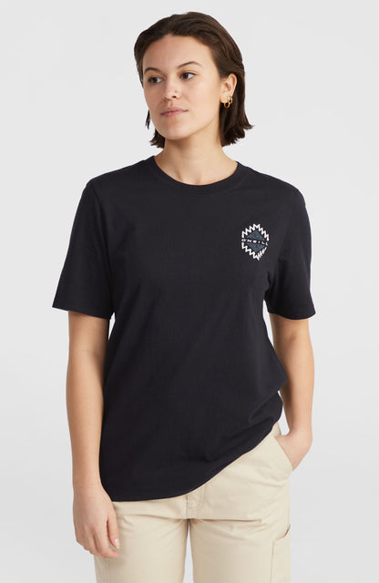 Chest Graphic T-Shirt Women Black Out
