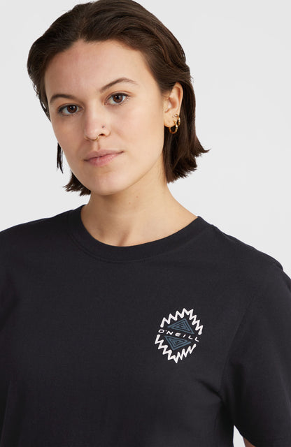 Chest Graphic T-Shirt Women Black Out