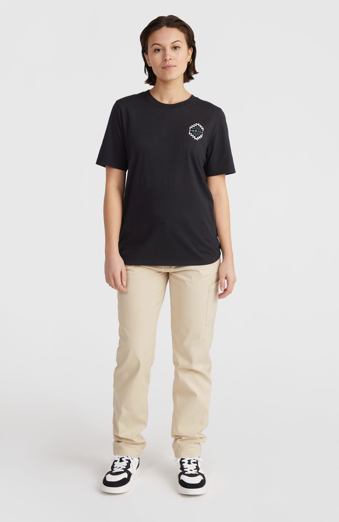 Chest Graphic T-Shirt Women Black Out