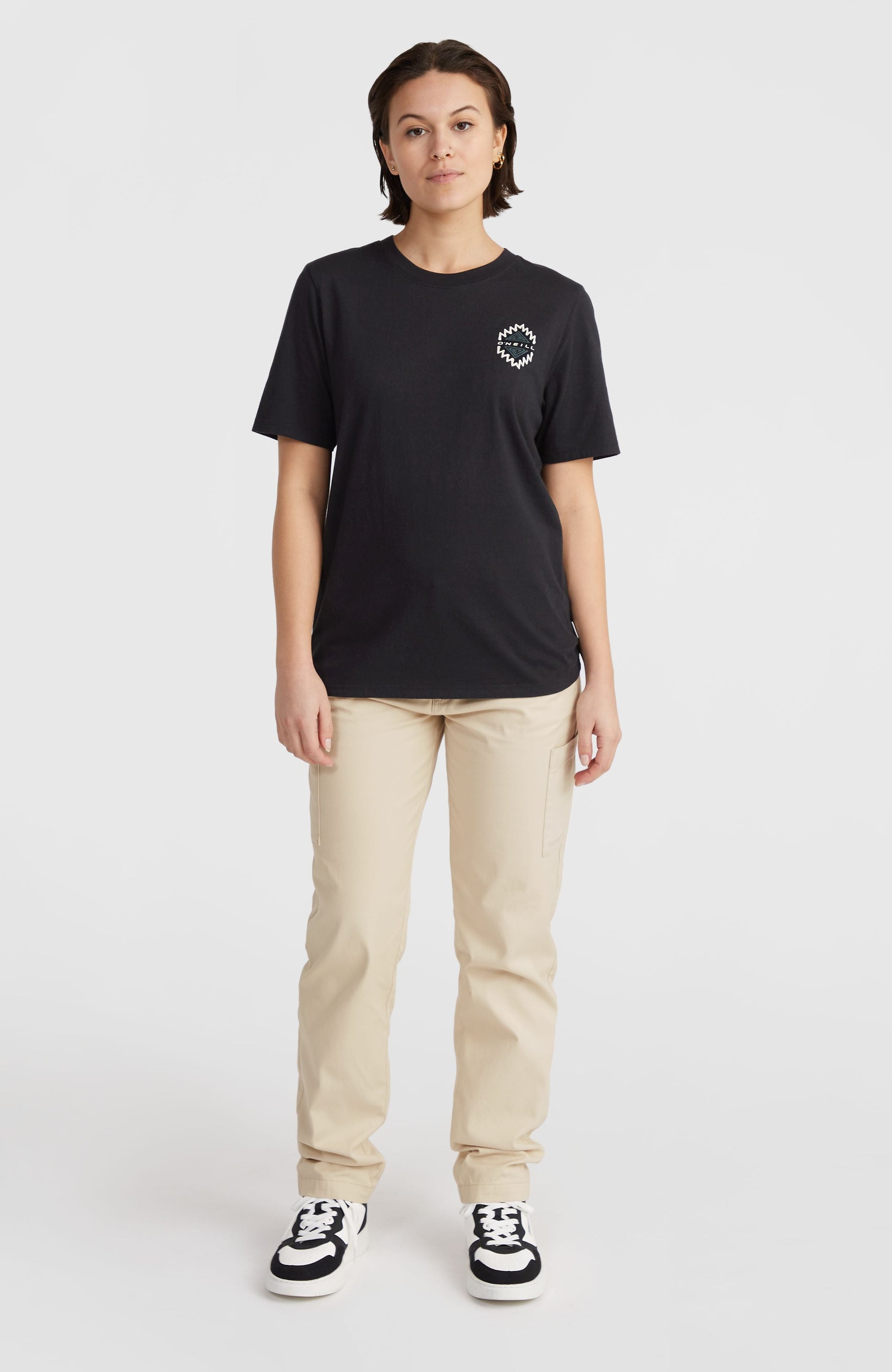 Chest Graphic T-Shirt Women Black Out