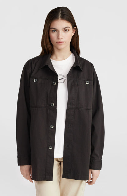 Twill Overshirt Women Black Out