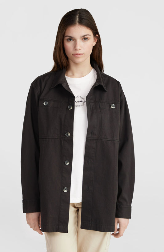 Twill Overshirt Women Black Out