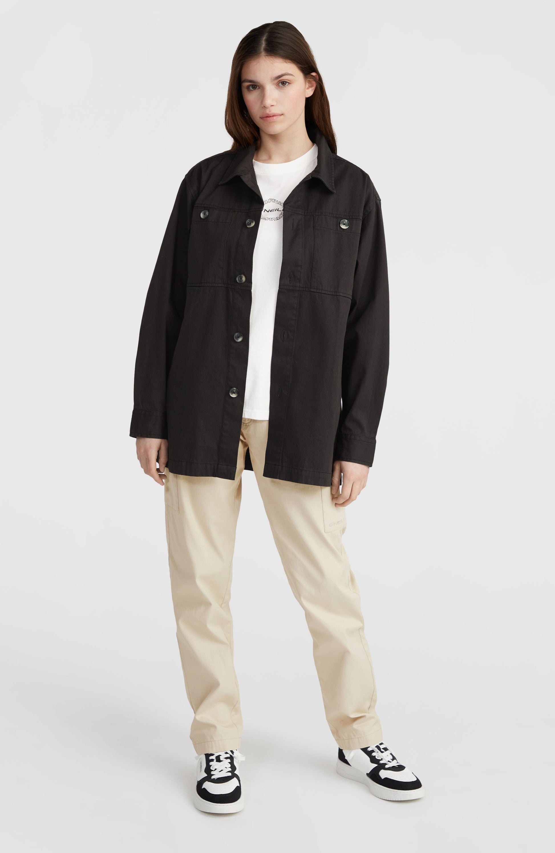 Twill Overshirt Women Black Out