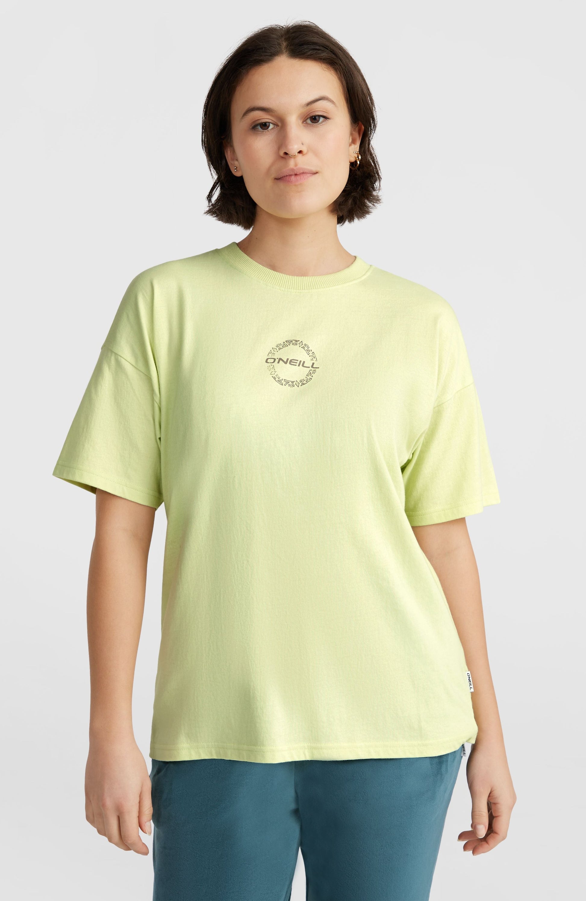 Back Graphic T-Shirt Women Lime Wash