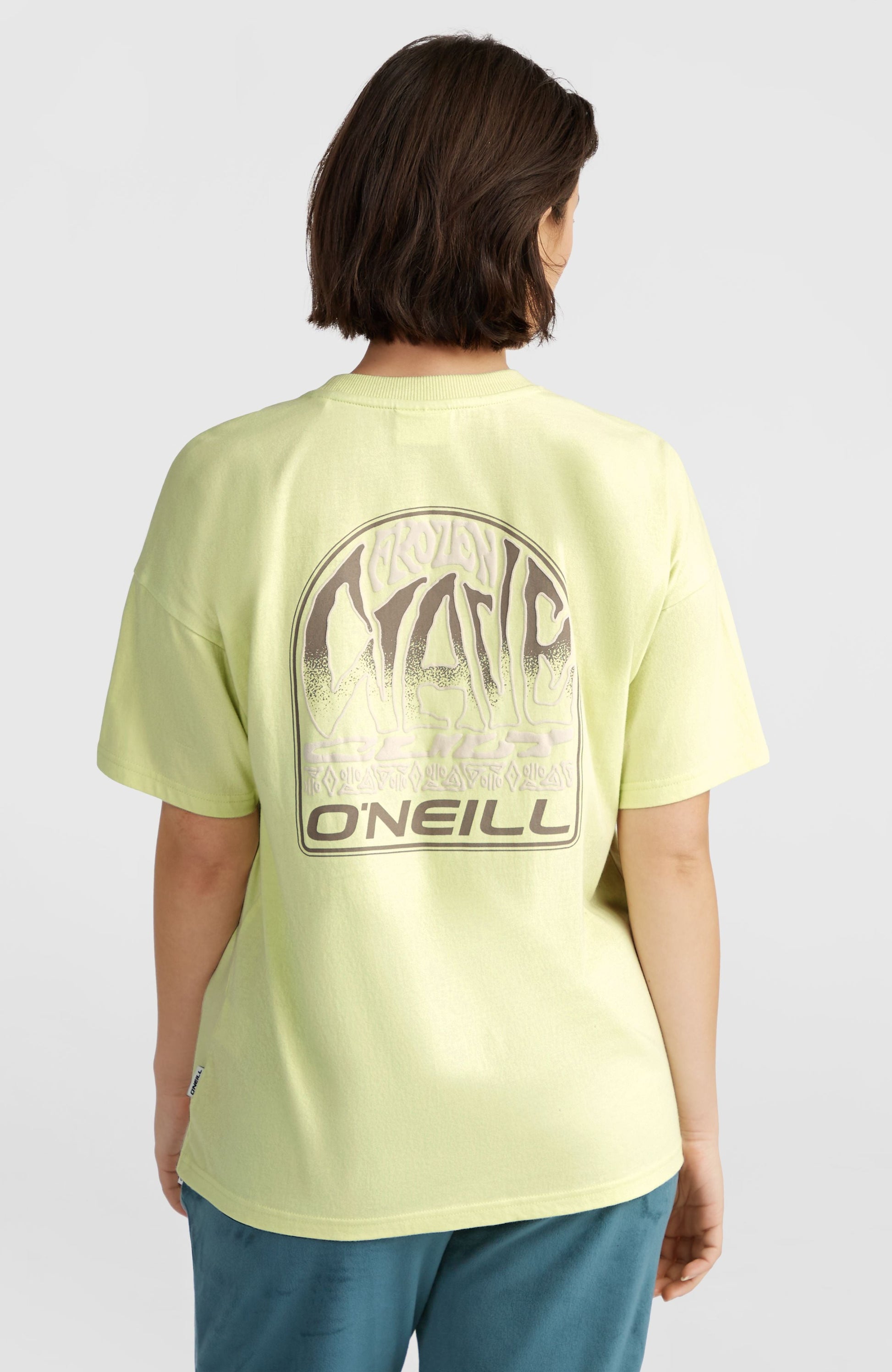 Back Graphic T-Shirt Women Lime Wash