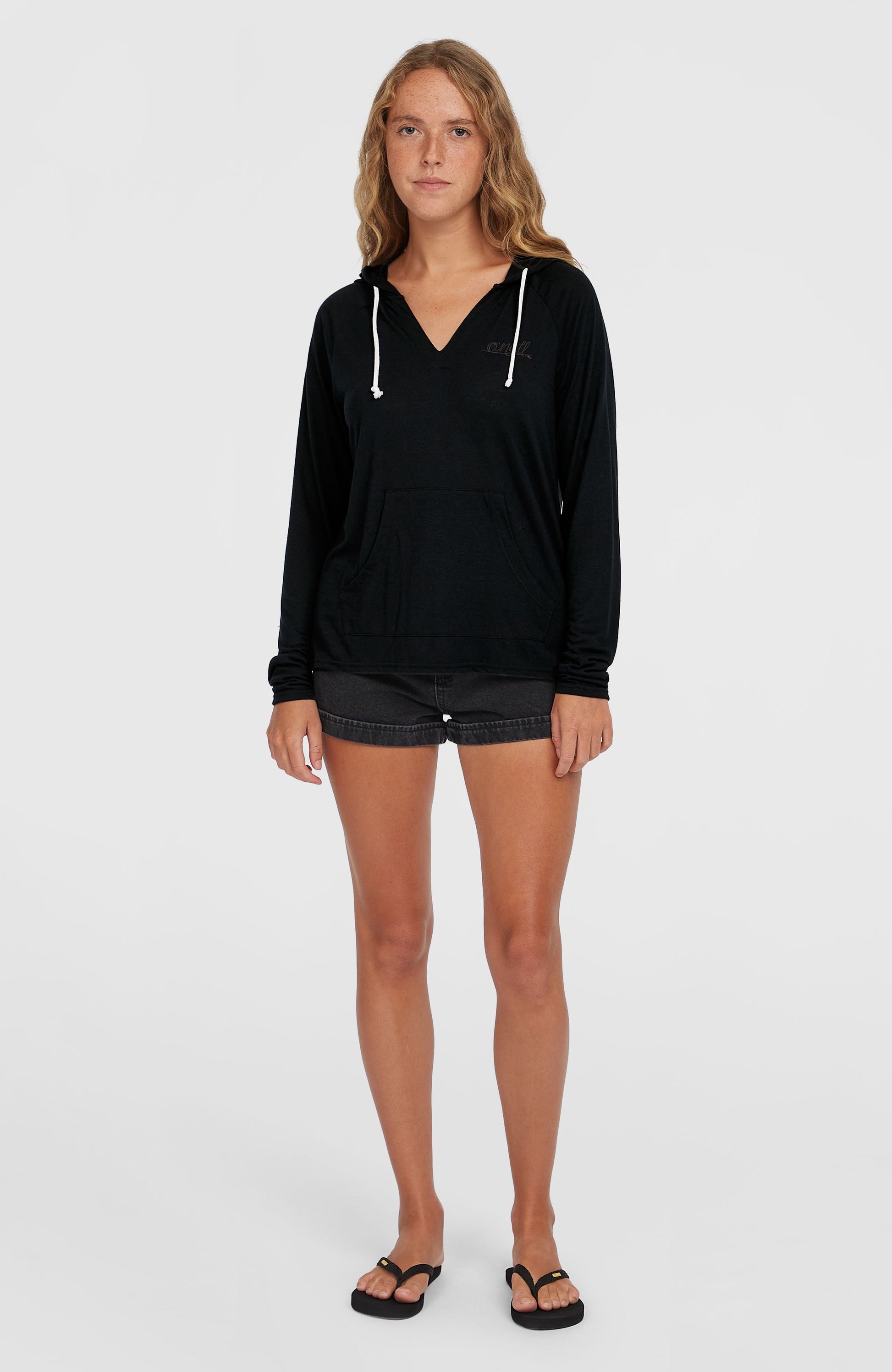 Essentials Long Sleeve Hoodie Women Black Out