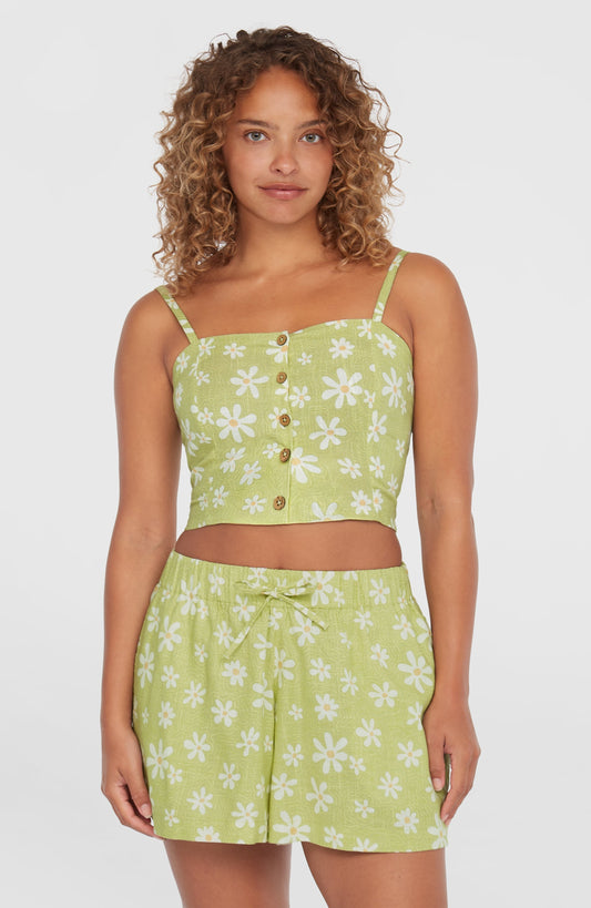Beach Vintage Cropped Top Women Green Daisyline