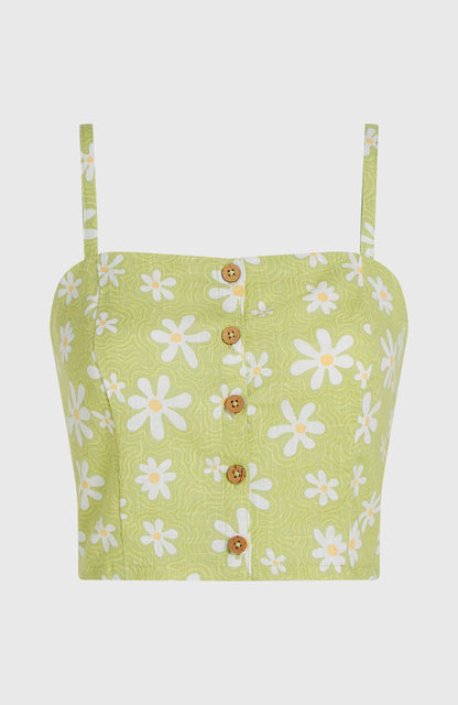 Beach Vintage Cropped Top Women Green Daisyline